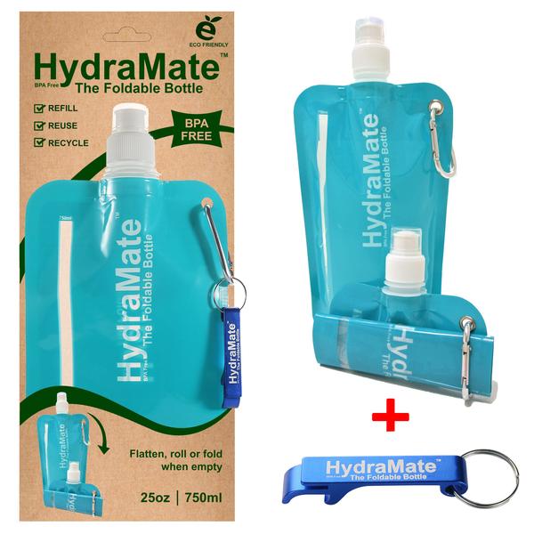 Hydramate Reusable 750ml water pouch - Blue
