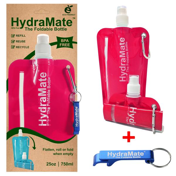 Hydramate Reusable 750ml water pouch - Pink